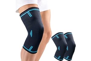 MILAIUN Kniebandage 2er Set, Kiestütze Männer und Damen, kniebandagen mit Anti Rutsch Silikonstreifen & atmungsaktive für Arthritis, Meniskus, Volleyball,Sport, ACL (2XL| Blau)