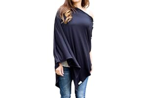 Byrd & Blume Super Soft Breastfeeding Cover, Nursing Cover, Shawl, Wrap, Scarf, Poncho, Swaddle, Stroller Blanket & Baby Car Seat Cover, 100% Viscose, Oeko-Tex Certified, 60" x 28" (Navy)