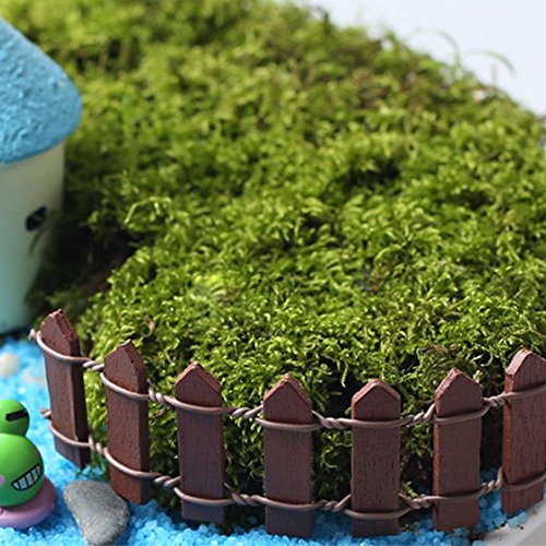 Holz Handwerk Miniatur Garten Rasen Verzierung Zaun Landschaft Dekoration Geschenk Kaffee-Farbe - 2