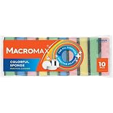Macro Max Rengarenk Bulaşık S&uuml;ngeri 10'lu Mega Ekonomik Paket, &Ccedil;ok Ama&ccedil;lı Y&uuml;zey S&uuml;ngeri