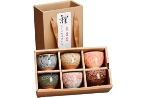 YININGDIANZI 6 delar keramiska dryckesartiklar te utrustning kinesisk kung fu teset tekopp sakkoppar 50 ml mästare kopp små t