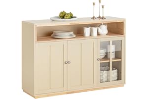 ‎SOBUY SoBuy FSB80-MI Buffet Sideboard mit 3 Türen Küchenschrank Kommode Schrank Flurschrank Aufbewahrungsschrank Beistellschrank Lowboard TV-Schrank Beige BHT ca.: 120x85x40cm