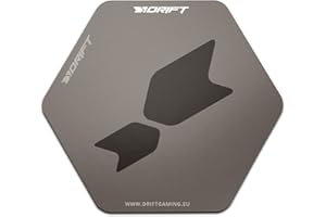 DRIFT GAMING FLOOR PAD - DRFLOORPADDG - Tappetino da gioco, vinile testurizzato, esagonale, resistente all'acqua, antiscivolo, 88 x 100 x 0,3 cm, Grigio
