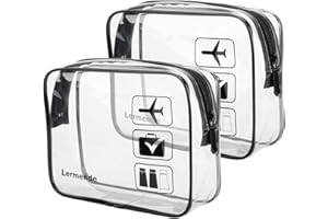 Lermende Transparente Kulturtasche, Flüssigkeiten Beutel Handgepäck TSA-geprüft Kosmetiktasche,Transparente Tasche Flughafen-konforme Tasche,Reisebeutel Flugzeug 1 Liter.