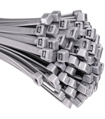 On1shelf® Fascette fermacavi, 750 mm x 9 mm, 76 cm di qualità, resistenti e lunghi in nylon (10, grigio