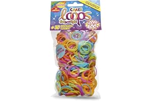 CRAZE LOOPS BAG 600 - Loom Bänder Nachfüllpack mit 600 Gummibänder & 20 Verschlüsse - Kinderschmuck Bastelset aus hautfreundliches Silikon - Farbmix