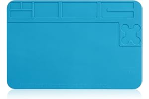 Aweohtle Lötmatte Silikon,Lötmatte Antistatische Reparatur Matte Magnetische 500℃ Hitzebeständige Silikonmatte Arbeitsmatte für Kamera Elektronische Laptop Handy Reperatur,Größe:30x20cm