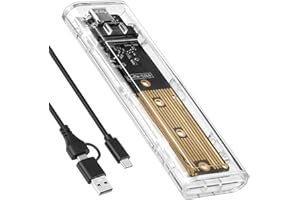 AXFEE Case SSD M2 NVMe SATA, USB 3.1 Gen 2 10Gbps UASP, 10Gbps SATA M-Key (B+M Key), Supporto UASP Trim SMART, Enclosure Lettore M2 per SSD Size 2230/2242/2260/2280