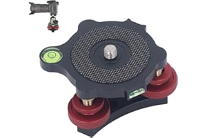 LVIFLOAE Testa del treppiede Base livellante Livella per base livellante treppiedeLivella di precisione a tre bolle Livella a tre ruote per fotografia macro panoramica Lega di