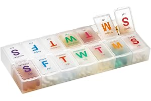 XL Weekly Pill Organizer - Två gånger om dagen, morgon och eftermiddag