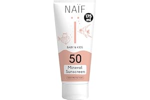‎NAÏF Naïf - Sonnencreme auf mineralischer Basis - für Baby & Kind - LSF 50 - Milder Duft - Creme ohne Octocrylene - UVA & UVB Schutz - Wasserresistent - Dermatologisch Getestet - Ohne Mikroplastik - 175ml