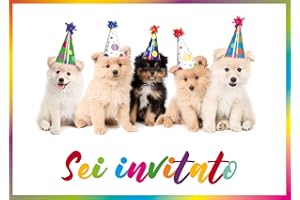Edition Colibri 10 inviti per festa di compleanno CINQUE BAMBINI DI CANE/inviti di compleanno per bambini/in Italiano (11077 IT)