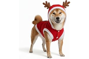 RUGBOL Abbigliamento Natalizio per Cani e Gatti, Motivo di Renna con Albero di Natale, per Cani e Gatti di Taglia Piccola, Media e Grande, per Festa di Capodanno (Taglia L)