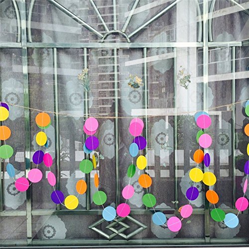 YARBAR Kreis Dots Papier Garland (13 Meter lang) Hochzeits Geburtstags Party Baby Duschen Tischdekoration - 3