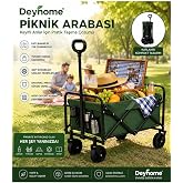 Deyhome Katlanabilir Kamp ve Plaj Arabası 80 Kg &ndash; Tekerlekli Y&uuml;k Taşıma Arabası | Bah&ccedil;e, Piknik, Kamp, Plaj ve Alışveriş İ&ccedil;in