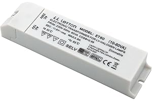 LEYTON LIGHTING Prolite ET60 Transformateur électronique 10-60 Va 12 V, câble intensité variable MR16, MR11, G4