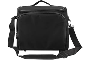 Laluky Video Projector Case - Zipper Closure Organizer With Shoulder Strap, Shock Resistant Travel Bag (Size: M)
