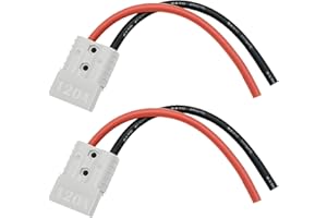 CESFONJER 120A 600V Battery Connector (2 Sets), Quick Connect Quick Disconnect Battery Connector, with 25cm 6 AWG Battery Cable, for Car, Motorhome, Caravan, Camper, Boat (Grey)