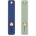 WLLHYF 2Pcs Phone Loop Finger Holder, Silicone Phone Grip Phone Finger Strap Stand Universal Portable Finger Kickstand for Most Smartphones (2pcs-Green/Navy Blue)