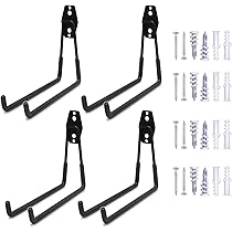 4x Garagenhaken Stahl - Doppelhaken Für Werkzeuge & Garten