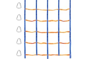 TOPNEW Climbing Net for Kids Outdoor, Portable Ninja Cargo Net Rope Ladder Monkey Bars for Ninja Slackline, Jungle Gyms, Swing Set, Ninja Warrior Style Obstacle Courses for Outdoor Treehouse