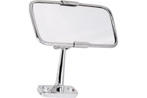 HANSEN STYLING PARTS Espejo Retrovisor Interior Universal Coche, de Metal Cromado, 130 x 57 mm