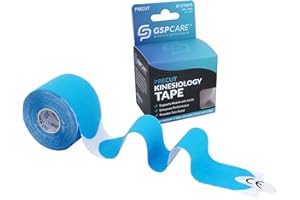 GSPCARE Pre-Cut I Kinesiology Tape, Elastic Sports Tape Used to Prevent Muscle Damage, Protect Joints, and Relieve Muscle Pain, 20 Pieces of Pre-Sliced 5cm*5m Medical Tape.(Blue)