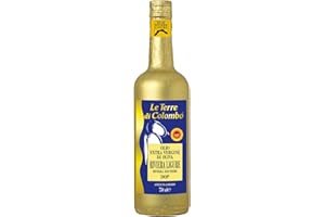 Le Terre di Colombo – Bouteille d'Huile d'Olive Extra-Vierge D.O.P. Riviera Ligure - Riviera dei Fiori - Emballage doré - 0.75 L