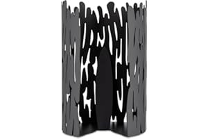 Alessi Barkroll BM04 Portarotolo da Cucina di Design in Acciaio Inossidabile 18/10 con Resina Epossidica, Nero