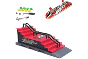 KETIEE Finger Skate Park Kit Juego de minimonopatín de Dedo con rampa y Otros Accesorios Diapasón de rampa Parque Juguete para Niños (F)