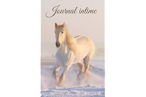 Journal intime: Cheval blanc - Carnet de vos secrets de fille et d'adolescente - 100 pages lignées pour noter au quotidien vos idées, vos sentiments et vos émotions - Format 15 x 23cm