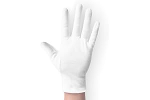 ANSMIO 2 Pairs 100% Cotton Gloves for Moisturizing Night Gloves, White Gloves for Dry Hands Eczema, Size L