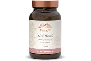 ‎BÄRBEL DREXEL Nachtkerzenöl Kapseln Vegan 2000 mg pro Tagesdosis (120 Stk) 100% Natur Herstellung in Deutschland, Trockene Haut, Hautpflege von innen, Vitamin E Gamma-Linolensäure GLA Kaltgepresst BÄRBEL DREXEL®