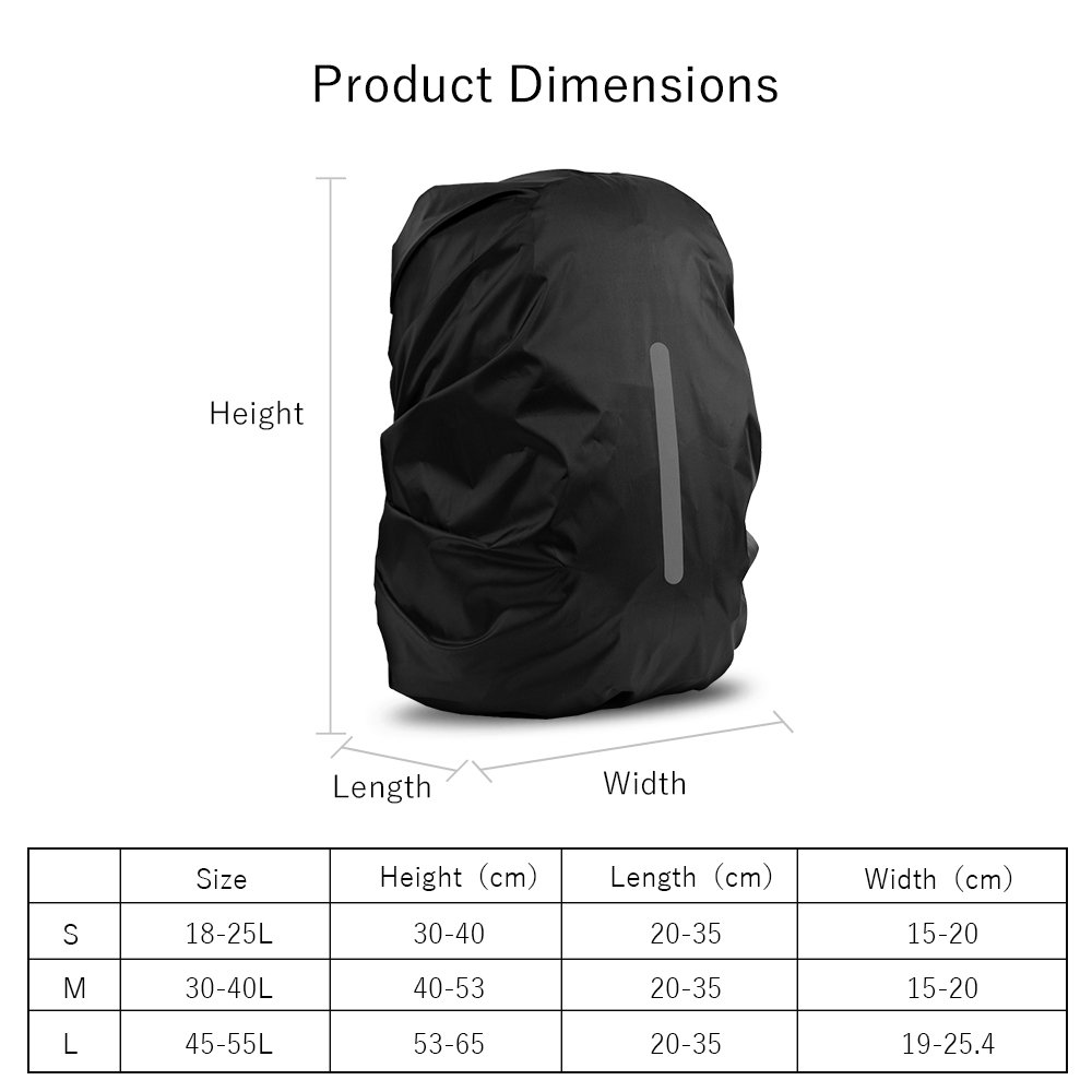 LAMA Parapioggia per Zaino, 2 Pacchi Impermeabile Outdoor Zaino Parapioggia Reflective Copri Zaino per Pioggia/Anti… - immagine 7
