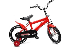 JINTAIHUA Vélo pour enfant 14 pouces unisexe avec roues stabilisatrices à rétropédalage.