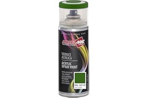 Ambro-Sol V4006010 Vernis peinture Acrylique Multi-Usage, Peinture Brillante pour Intérieur et Extérieur, Adapté a Tous Type de Matériau, Aérosol En Fer-Blanc Recyclable de 400 ml, Vert Gazon