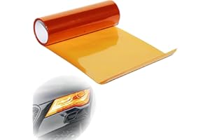VCSJW Scheinwerfer Folie Orange,Scheinwerferfolie,30 X 120cm PVC Folie Hitzebeständig,Orange Schutzfolie,Selbstklebend Scheinwerfer Tönungsfolie,Tönungsfolie Für Auto-Rückleuchten Für Lampen