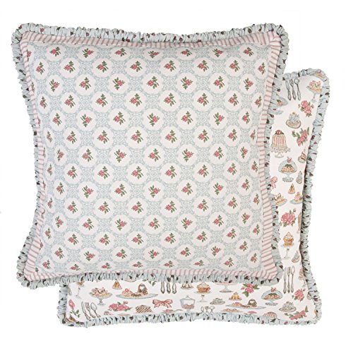Clayre & Eef CAP24 Cakes and Pastries Kissenbezug Kissenhülle Kissen Wendemuster OHNE INLETT ca. 40 x 40 cm
