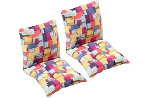 MERCRI Pack 1/2/4 Cojines para Sillas con Respaldo,40x40/45x45/50x50 cm,con Correas de Sujeción ,Cojín Acolchado de Respaldo Bajo, Cojín Acolchado para Silla de Jardín ( Color : #15 , Size : 40x40cm2pcs )