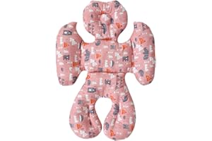 TOPOQ Pram Liner Car Seat Insert Baby Stroller Seat Cushion Head and Neck Support for Newborn Infant Universal Buggy Seat Liner Soft Pram Cushion Insert For Pushchair High Chair Bassinet