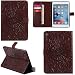 Produktbild Ooboom® iPad 2/3/4 Hülle Sonnenblume Muster Flip PU Leder Schutzhülle Tasche Smart Case Cover Stand mit Kartenfach für iPad 2/3/4 - Braun