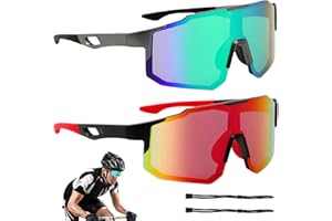 HEDMON 2 Pièces Lunette de Vitesse Homme et Femme Lunette Vitesse UV400 Lunettes Vitesse Homme pour Activités de Plein air Comme Le Cyclisme, La Course L'escalade La Pêche
