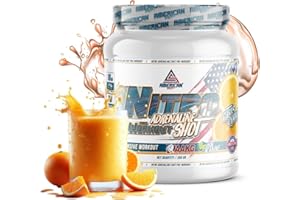 AS American Suplement - Nitro Adrenaline Shot Pre-Work Out - 300 g - Orange - Apport énergétique supplémentaire - Aide à améliorer les performances - L-Arginine, de la Bêta-Alanine et de la Caféine