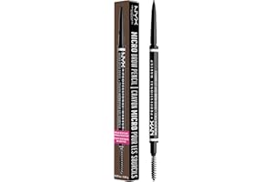 NYX Professional Makeup Brow Pencil, Micro Brow Dual Ended Ultrafine Pencil Tip with Mechanical Brow Tool and Spoolie Brush, 