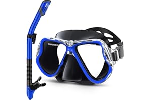 Karvipark Dry Snorkel Set, Anti-Fog Scuba Snorkelling Packages, Panoramic Wide View Snorkelling Goggle, Professional Snorkelling Gear for Adults