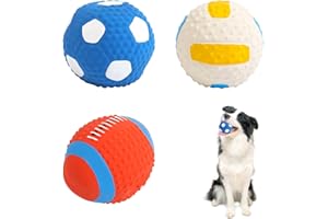 Swavitie 3 Pezzi Palla Giocattolo interattiva per Cani Palla Squeak Cane 7,5 cm Palline in Lattice per Cani Che Suonano Pallina Morbida per Cani Piccoli e Medi Cuccioli Animali Domestici