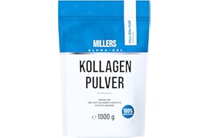 ALFONS MILLER GMBH Kollagen Pulver – Kollagen Peptide – Collagen Protein – Millers Alpha-Gel 1000 g – Ohne Zusatzstoffe – Geschmacksneutral – Collagen Pulver in Deutschland hergestellt
