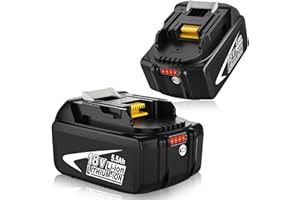 TOPBATT 2 pieces 5500mAh Battery Replacement BL1860B for Ma-kita battery 18V BL1850B BL1860B battery with LED indicators