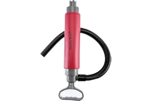 Amarine Made Bilge Pump,Red Bilge Pump for Kayaks,Canoes and Boats,Manual Kayak Hand Water Pumps Portable Sump Pump,Must Have Emergency Equipment for Kayakers (with hose)