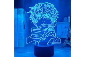 Yulefly Lámpara de Ilusión 3D 16 Colores Luz de Noche Led Luz Nocturna de Anime Japonés Satoru Gojo Creativo Led Lámpara de Escritorio para Niños Decoración de Dormitorio (Satoru Gojo)